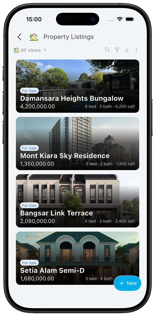 Inistate property listings with large property photos, prices and availability
